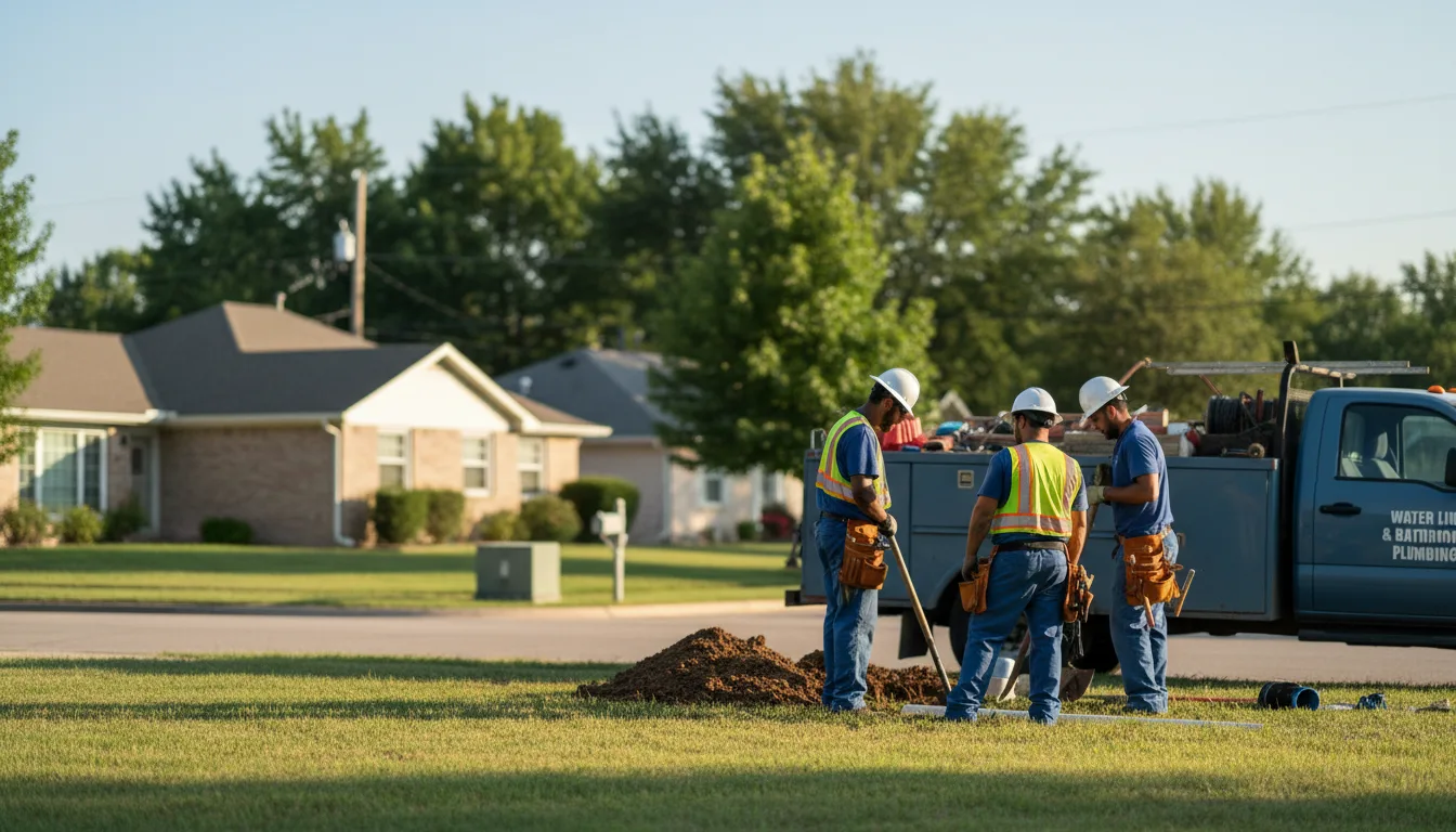 Residential water line and bathroom plumbing service in North Bridgton, ME